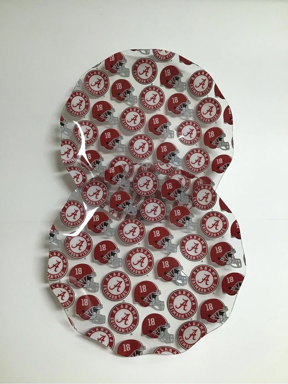 Alabama Crimson Tide SET OF 2 College Football Plastic Dish Plate Tray 11” NEW